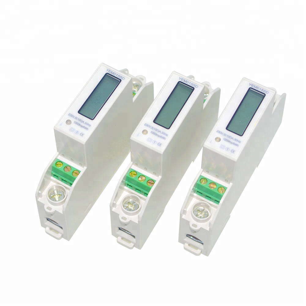 Single-Phase Mini Digital kwh Electric Meter Din Rail Power Energy Meter with RS485 for Electricity Supervision
