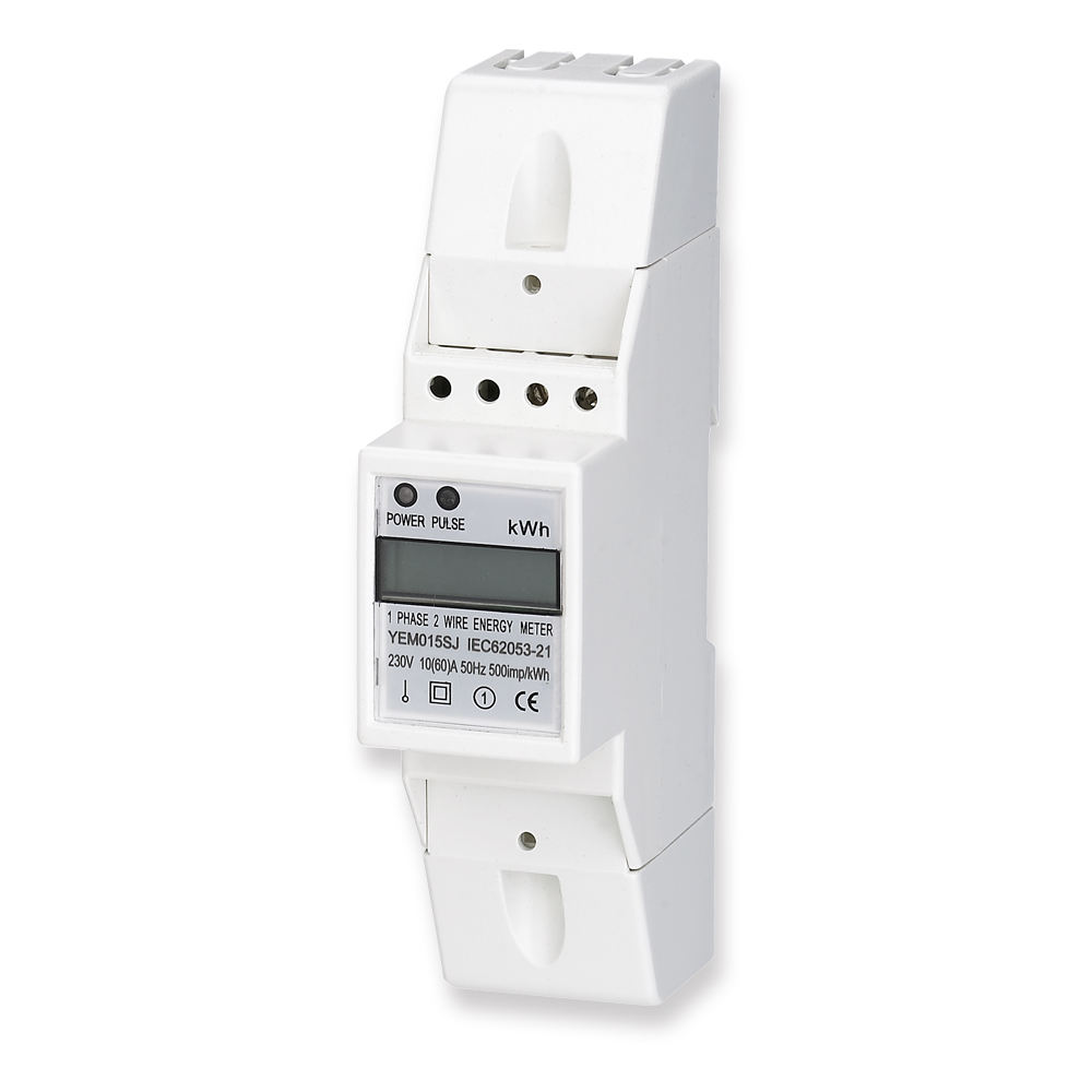 New Type Active Electric Single Phase 2p Din Rail Digital Energy Meter with Lcd Display and Pulse Output