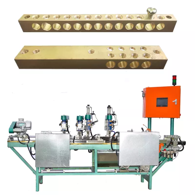 Brass Parts Machinery Bus Bar Drilling Featuring Motor and Gear Core Components Automated Brass Terminal Machine