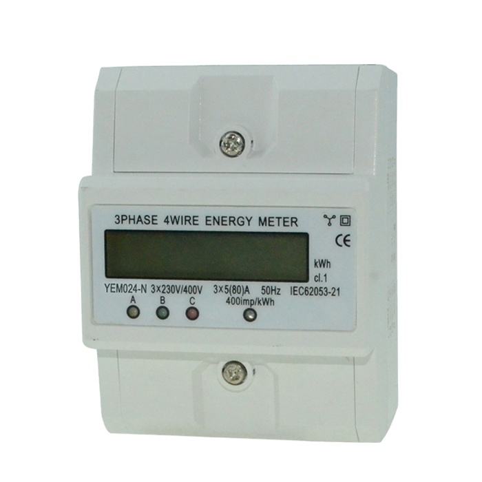 High Precision Measurement 3x230V/400V 3 Phase 4 Pole Small Size LCD Kilowatt Meter Electric Digital Smart Energy Meters