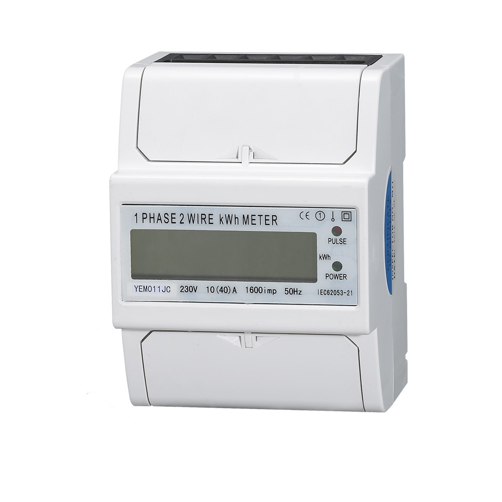 Hot Selling 40A 230V 1Phase 2 Wire 50HZ Single Phase Din Rail Kwh Power Energy Meter