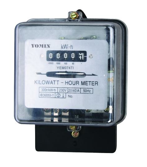 PC Transparent Cover Front Board Installation Analog Electric Single-Phase Power KWH Energy Metering