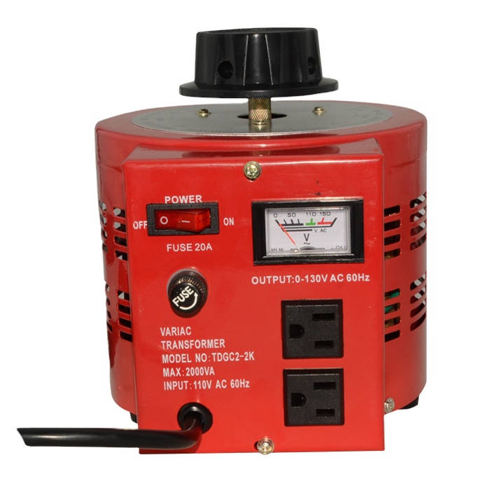 TDGC2 Meter Display 0~250v Variac Variable Transformer With Motor, Single Phase Common Type AC Contact Voltage Regulator
