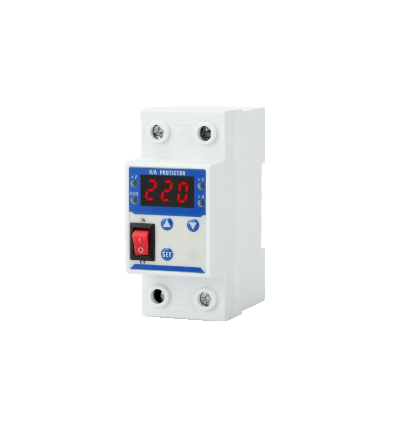 Adjustable 63A Single Phase Three Display over and under Voltage Protector 230V DC/AC 50Hz 220V Output AVR for TND Usage