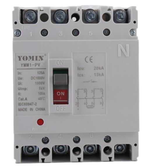 Solar System DC Mcb 1000V 1p 2P 3p 4p 10A 16A 63A Curve DC Miniature Circuit Breaker Mcb Rail Mountable Circuit Breaker Molde
