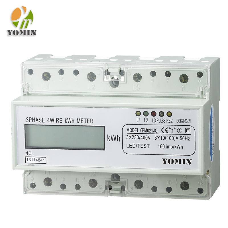 YEM021JC Wholesale Price Factory 3 Phase LCD Display kwh Meter/ Low Price Din Rail Digital Multimeter/ 3 Phase Power Meter